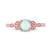 Thumbnail Image 3 of 6.0mm Opal and Diamond Accent Leaf-Sides Trio Ring in 10K Rose Gold