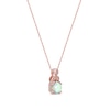 Thumbnail Image 2 of 6.0mm Opal and Diamond Accent Leaf-Top Trio Pendant in 10K Rose Gold