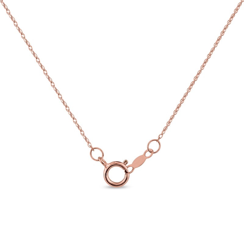 Main Image 4 of 6.0mm Opal and Diamond Accent Leaf-Top Trio Pendant in 10K Rose Gold