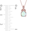 Thumbnail Image 5 of 6.0mm Opal and Diamond Accent Leaf-Top Trio Pendant in 10K Rose Gold
