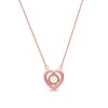Thumbnail Image 3 of 5.0mm Opal and 1/15 CT. T.W. Diamond Frame Heart Necklace in 10K Rose Gold