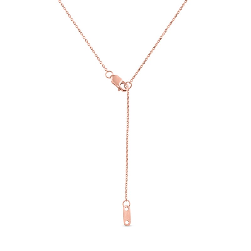 Main Image 4 of 5.0mm Opal and 1/15 CT. T.W. Diamond Frame Heart Necklace in 10K Rose Gold
