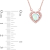 Thumbnail Image 5 of 5.0mm Opal and 1/15 CT. T.W. Diamond Frame Heart Necklace in 10K Rose Gold
