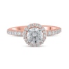 Thumbnail Image 0 of Certified Lab-Created Diamond Center Stone 1-1/2 CT. T.W. Frame Engagement Ring in 14K Rose Gold (F/VS2)