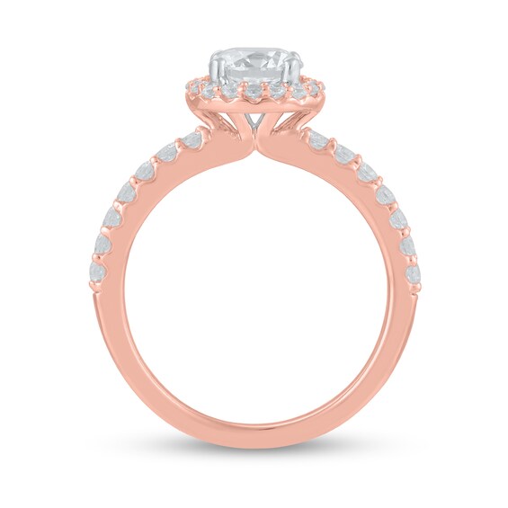 Certified Lab-Grown Diamond Center Stone 1-1/2 CT. T.w. Frame Engagement Ring in 14K Rose Gold (F/Vs2)