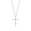 Thumbnail Image 0 of Marquise Opal and Diamond Accent Cross Pendant in 10K Rose Gold