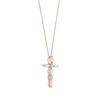 Thumbnail Image 1 of Marquise Opal and Diamond Accent Cross Pendant in 10K Rose Gold