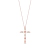 Thumbnail Image 2 of Marquise Opal and Diamond Accent Cross Pendant in 10K Rose Gold