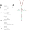 Thumbnail Image 4 of Marquise Opal and Diamond Accent Cross Pendant in 10K Rose Gold