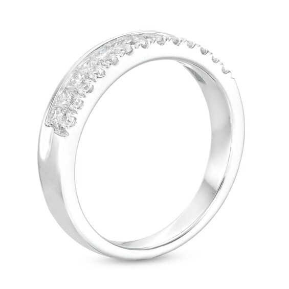 5/8 CT. T.w. Princess-Cut and Round Diamond Double Row Anniversary Band in 14K White Gold