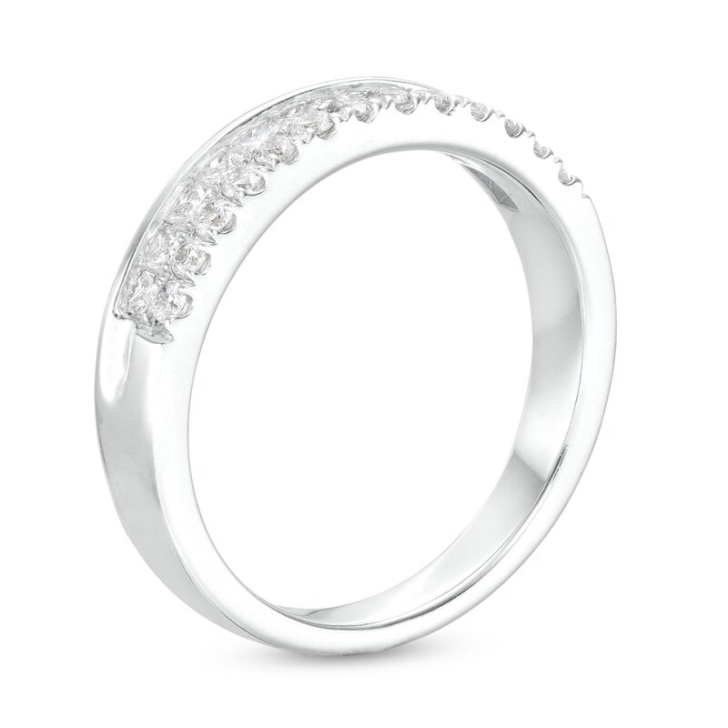 Main Image 3 of 5/8 CT. T.W. Princess-Cut and Round Diamond Double Row Anniversary Band in 14K White Gold