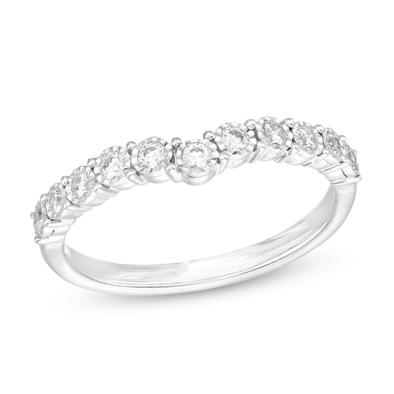 1/4 CT. T.w. Diamond Contour Anniversary Band in 14K White Gold