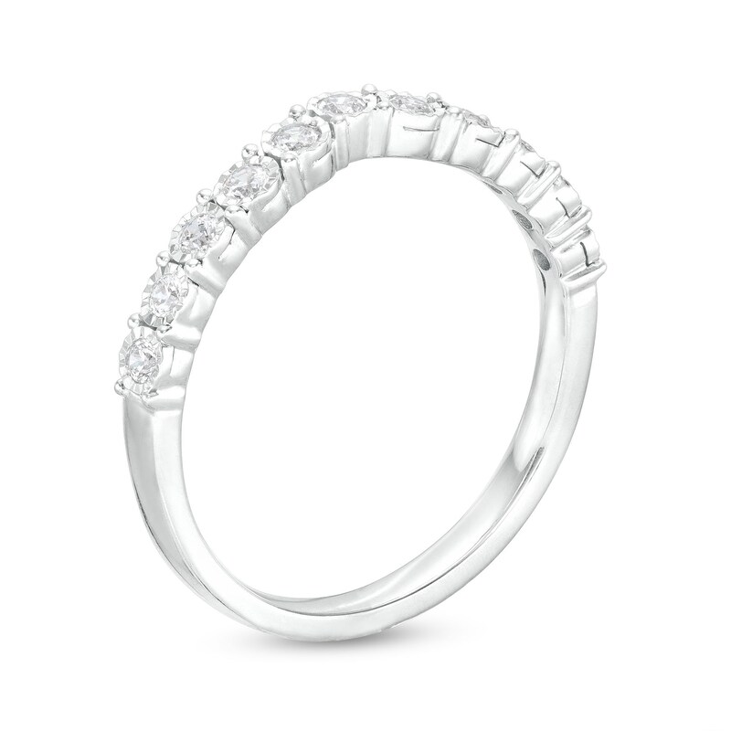 Main Image 3 of 1/4 CT. T.W. Diamond Contour Anniversary Band in 14K White Gold