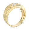 Thumbnail Image 2 of Men's 1/10 CT. T.W. Diamond Three Stone Nugget Wedding Band in 10K Gold