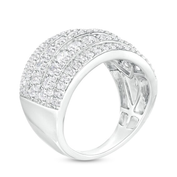 2 CT. T.w. Diamond Multi-Row Anniversary Band in 14K White Gold
