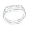 Thumbnail Image 1 of 1 CT. T.W. Square-Cut Diamond Five Stone Wedding Band in 10K White Gold