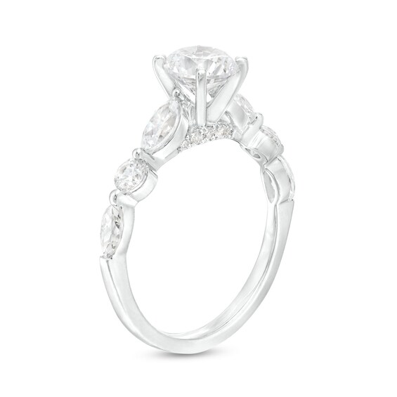 2 CT. T.w. Certified Diamond Alternating Shank Engagement Ring in 14K White Gold (I/I1)