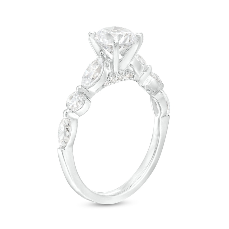 2 CT. T.W. Certified Diamond Alternating Shank Engagement Ring in 14K White Gold (I/I1)