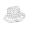 Thumbnail Image 1 of 1-1/2 CT. T.W. Quad Princess-Cut Diamond Double Frame Engagement Ring in 14K White Gold