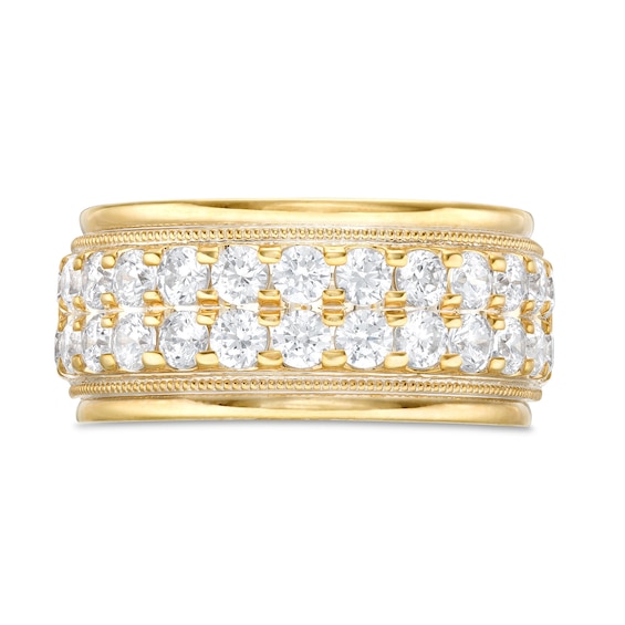 Men's 2 CT. T.w. Diamond Double Row Vintage-Style Wedding Band in 10K Gold