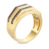 Thumbnail Image 2 of Men's 1/2 CT. T.W. Champagne Diamond Double Row Wedding Band in 10K Gold