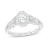 Thumbnail Image 1 of 1 CT. T.W. Oval Diamond Frame Loop Shank Engagement Ring in 14K White Gold