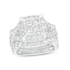 Thumbnail Image 0 of 3 CT. T.W. Quad Princess-Cut Diamond Frame Twist Shank Three Piece Bridal Set in 14K White Gold