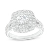 Thumbnail Image 1 of 2 CT. T.W. Diamond Double Frame Split Shank Engagement Ring in 14K White Gold