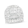 Thumbnail Image 0 of 5 CT. T.W. Quad Princess-Cut Diamond Frame Multi-Row Three Piece Bridal Set in 14K White Gold