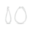 Thumbnail Image 1 of 1/2 CT. T.W. Diamond Twist Inside-Out Hoop Earrings in 10K White Gold