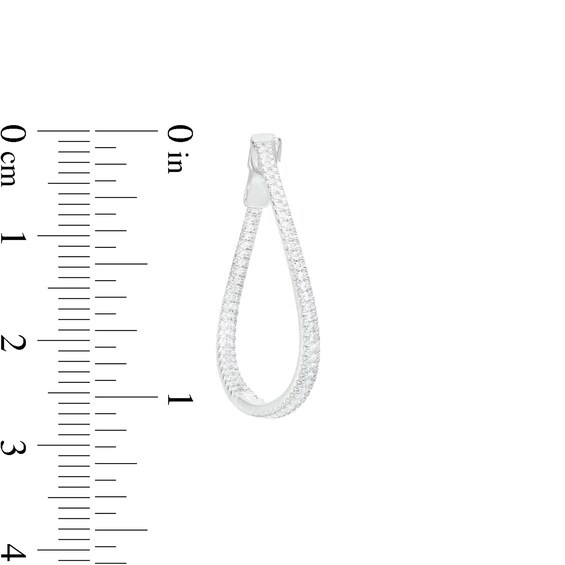1/2 CT. T.w. Diamond Twist Inside-Out Hoop Earrings in 10K White Gold