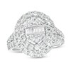 Thumbnail Image 1 of 2 CT. T.W. Oval-Shaped Multi-Diamond Double Frame Ring in 10K White Gold