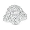 Thumbnail Image 0 of 2 CT. T.W. Oval-Shaped Multi-Diamond Double Frame Ring in 10K White Gold