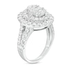 Thumbnail Image 3 of 2 CT. T.W. Oval-Shaped Multi-Diamond Double Frame Ring in 10K White Gold