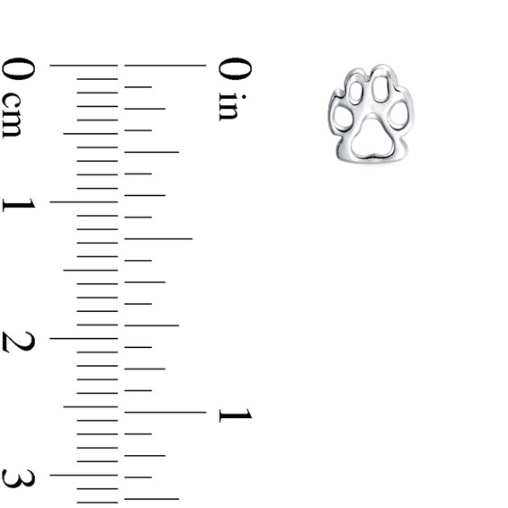 Paw Print Stud Earrings in Sterling Silver