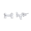 Thumbnail Image 1 of Dog Bone Stud Earrings in Sterling Silver