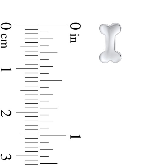 Dog Bone Stud Earrings in Sterling Silver