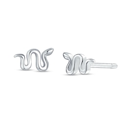 Snake Stud Earrings in Sterling Silver