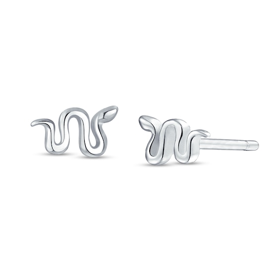 Snake Stud Earrings in Sterling Silver