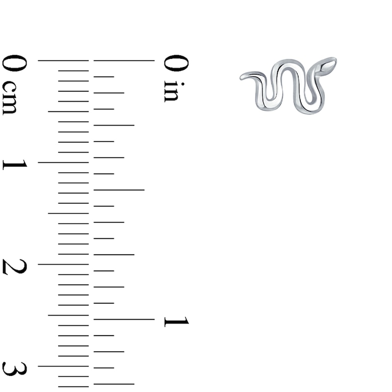 Main Image 2 of Snake Stud Earrings in Sterling Silver
