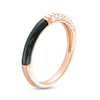 Thumbnail Image 3 of 1/4 CT. T.W. Diamond Black Enamel Band in Sterling Silver with 14K Rose Gold Plate