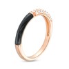 Thumbnail Image 2 of 1/4 CT. T.W. Diamond Black Enamel Band in Sterling Silver with 14K Rose Gold Plate