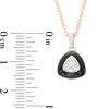 Thumbnail Image 3 of 1/5 CT. T.W. Triangular Multi-Diamond Black Enamel Frame Pendant in Sterling Silver with 14K Rose Gold Plate