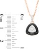 Thumbnail Image 3 of 1/5 CT. T.W. Triangular Multi-Diamond Black Enamel Frame Pendant in Sterling Silver with 14K Rose Gold Plate