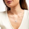 Thumbnail Image 2 of 1/5 CT. T.W. Baguette Diamond Octagonal Frame White Enamel Necklace in Sterling Silver with 14K Rose Gold Plate