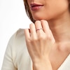 Thumbnail Image 2 of 1/10 CT. T.W. Diamond Pink Enamel Chevron Ring in Sterling Silver with 14K Rose Gold Plate