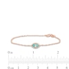 Thumbnail Image 3 of 1/10 CT. T.W. Diamond Frame Blue Enamel Evil Eye Bracelet in Sterling Silver with 14K Rose Gold Plate