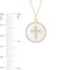 Thumbnail Image 3 of 1/3 CT. T.W. Diamond Frame White Enamel Cross Circle Pendant in Sterling Silver with 14K Gold Plate