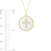 Thumbnail Image 2 of 1/3 CT. T.W. Diamond Frame White Enamel Cross Circle Pendant in Sterling Silver with 14K Gold Plate