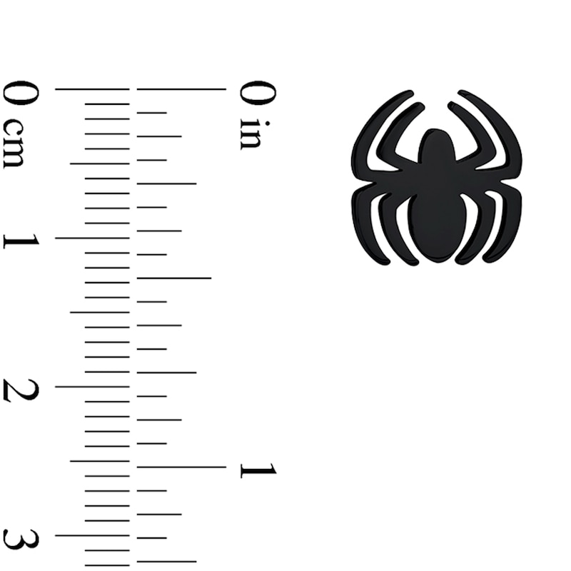 Main Image 3 of Men's Spider Faux Ear Plug Stud Earrings in Black Stainless Steel